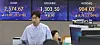 A screen in Hana Bank's trading room in central Seoul shows stock and foreign exchange markets open on Friday. [YONHAP]
