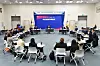 Busan Mayor Park Heong-joon, center, discusses the city's Study Busan 30K project at the Busan City Hall in Yeonje District, Busan, on Thursday. [BUSAN METROPOLITAN GOVERNMENT]