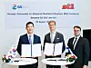 From left: GS Engineering & Construction's new business division head Huh Yoon-hong, St1 Renewable Energy Thailand Director Patrick Pitkanen and St1 Managing Director Antti Aromaki pose for a photo after signing a memorandum of understanding on Monday. [GS ENGINEERING & CONSTRUCTION]