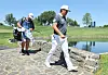 Im Sung-jae, right, walks to the fifth green during the first round of the BMW Championship at Wilmington Country Club on Aug. 18 in Wilmington, Delaware. [AFP/YONHAP]