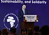 President Yoon Suk Yeol gives a keynote speech at the Korea-Africa business summit held at Lotte Hotel in central Seoul on Wednesday. [YONHAP]