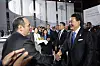 President Yoon Suk Yeol, right, greets Dimitri Kerkentzes, secretary general of the Bureau International des Expositions (BIE), at the official reception for Busan’s 2030 World Expo bid at the BIE general assembly in Paris on June 21. [JOINT PRESS CORPS]