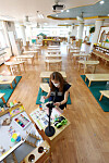 A teacher at a kindergarten in Suwon, Gyeonggi, Tuesday, prerecords an online class to show her students this week. The Education Ministry ordered all students from kindergarten through 11th grade in the greater Seoul area to remain home and engage in online learning from Wednesday to Sept. 11. [NEWS1]