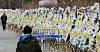 Funeral flower arrangements, sent to pressure Supreme Court Chief Justice Kim Myeong-su to resign because of his responsibility in the latest controversy surrounding the National Assembly's unprecedented impeachment of a sitting judge, stand outside the Supreme Court in Seocho-dong, southern Seoul. [NEWS1]