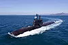 A photo of Korea's second homegrown 3,000-ton submarine, the ROKS Ahn Mu, named after the renowned Korean independence fighter. The submarine carrying six ballistic missiles was commissioned at the Okpo shipyard of Daewoo Shipbuilding & Marine Engineering in Geoje, South Gyeongsang, on Thursday. [YONHAP]