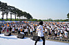 Participants of the Women Marathon Festival get ready for the race with pre-event stretching activities. [WOMEN MARATHON FESTIVAL]