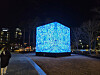 Kim Whanki's painting ″Universe″(1971) recreated as a cubic media art piece by Yiyun Kang, now on view outside the Lotte World Tower in eastern Seoul. [MOON SO-YOUNG]