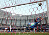 Marco Asensio fires the ball into the back of the net for Paris Saint-Germain's third goal in a game against Jeonbuk Hyundai Motors at Busan Asiad Main Stadium in Busan on Thursday.  [NEWS1]