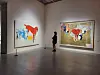 Collaboration works between Jean-Michel Basquiat and Andy Warhol on display as part of the exhibition. [MOON SO-YOUNG]