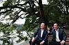 President Yoon Suk Yeol and Vietnamese President Vo Van Thuong chat at a breakfast meeting overlooking Hoan Kiem Lake in Hanoi Saturday. [JOINT PRESS CORPS]