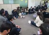 Channel A reporters stage a sit-in at their offices in central Seoul to protest a raid by prosecutors over allegations that one of the company's reporters colluded with a prosecutor to frame a liberal media personality. [NEWS1]