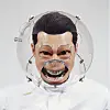 “Altering Facial Features with H-WR” (2007) by Lee accentuates his eyes and wide smile with convex lenses. [BUSAN MUSEUM OF ART]