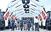 Doosan Bobcat Vice Chairman Scott Park, fourth from left, and President of Asia, Latin America and Oceania Park Hyung-won, third from left, visit the company's factory in Chennai, India. [DOOSAN BOBCAT]