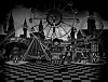The abandoned amusement park that Lee Eul resides in from 'The Sound of Magic,' top, and 'Annara Sumanara,' above. [NAVER WEBTOON, NETFLIX]