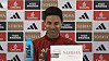 Arsenal manager Mikel Arteta speaks during a press conference ahead of a Premier League game against Luton Town on Wednesday. [ONE FOOTBALL]