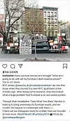 Abandoned furniture is piled up in New York. Next to the piles of furniture, there is a sign that reads anyone can take the furniture for free. Furniture rental subscription providers say that their service can solve such problems. [SCREEN CAPTURE]