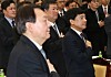 In this file photo, Prosecutor General Yoon Seok-youl, left, and Seoul Central District Prosecutors' Office Chief Lee Sung-yoon, right, attend a meeting on Feb. 10, 2020 at the Supreme Prosecutors' Office.  [YONHAP]