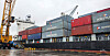 A ship with containers loaded on it is docked at a port in Gangwon. [YONHAP]