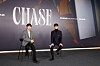 Minho of SHINee, right, sat down to discuss his solo debut EP 'Chase' during an online press conference on Tuesday. Eunhyuk of Super Junior served as the emcee. [SM ENTERTAINMENT]