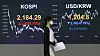 An employee walks pass the screen in the dealing room of KB Kookmin Bank, in the financial district of Yeouido, western Seoul, Monday. [YONHAP]