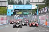 Formula E cars race off the starting line to begin the second race of the Hana Bank Seoul E-Prix in Jamsil, southern Seoul on Sunday. [YONHAP]
