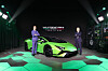 Francesco Scardaoni, left, director of Automobili Lamborghini's Asia Pacific region, and Jay Kim, CEO of SQDA Motors, the authorized dealer for Lamborghini, pose with the Huracan Tecnica sports car. [AUTOMOBILI LAMBORGHINI]