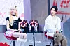 Girl group Baby DONT Cry answers reporters' questions during a a showcase for the release of its first single, “F Girl,” at Blue Square in central Seoul on June 23. [DANIELA GONZALEZ PEREZ]