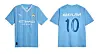 Puma announced Monday that Premier League club Manchester City will wear a special kit inspired by hangul, the Korean alphabet, when they face Atletico Madrid in Seoul on Sunday. The above photo shows a Jack Grealish shirt with the name written in an English font based on hangul and numbering inspired by Korean calligraphy. The shirts will also be available at a Puma pop-up store at Lotte World Mall in Jamsil, southern Seoul over the weekend and outside Seoul World Cup Stadium in western Seoul before the game on Sunday. [PUMA]