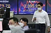 A screen shows the closing figure for the Kospi in a trading room at Hana Bank in Jung District, central Seoul, on Thursday. [YONHAP]