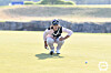 Park Ji-young looks at the green on the 18th hole in the third round of the Mediheal-Hankook Ilbo Championship at the Ferrum Club in Yeoju, Gyeonggi on Saturday. [YONHAP]
