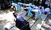 The Gangneung Danoje Preservation Committee performs a rainmaking ritual in Pyeongchang County on Saturday as severe drought disrupts water supplies in Gangneung, a coastal city in Gangwon. [YONHAP]