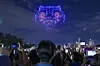 Derpy the tiger from Netflix's animated film 'KPop Demon Hunters' appears in the night sky during the “2025 Hangang Drone Light Show” at Ttukseom Hangang Park in eastern Seoul on Sept. 7. [NEWS1]