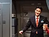 Actor Bae Jung-nam portrays rookie steward Jung Hyun-min, an earnest but awkward character who does his best to assist Mi-young. [MEGABOX PLUS M]
