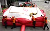 Firefighters conduct drills with inflatable rescue mattresses after ...