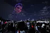 Rumi of HUNTR/X from Netflix's animated film 'KPop Demon Hunters' appears in the night sky during the “2025 Hangang Drone Light Show” at Ttukseom Hangang Park in eastern Seoul on Sept. 7. [NEWS1]
