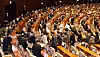 PPP lawmakers walk out from the National Assembly chamber before voting begins on the no-confidence motion against Interior Minister Lee. [JOINT PRESS CORPS]