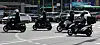 Delivery riders on a street in Seoul on Tuesday. [NEWS1]