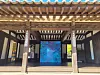 Artist Sammy Lee's media art ″Aviary″ is installed on the maru of Han Gyu-seol's old hanok mansion in the campus of Kookmin University. [MOON SO-YOUNG]