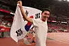 Twenty-five-year-old Woo Sang-hyeok, who cleared the bar at 2.35 meters in the men's high jump final, setting a new Korean record. [YONHAP]