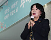 Rep. Yoon Mee-hyang of the Democratic Party speaks at the opening event at an exhibition for comfort women victims at the National Assembly on Monday.  [YONHAP]