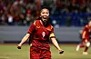 Vietnam women's football captain Huynh Nhu celebrates during a game during the SEA Games in May, 2022. [FIFA]