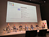 From left, culture critic Jeong Deok-hyun, FormatEast CEO Kim Yong-jae, Space Oddity CEO Beck Kim, Studio Dragon executive producer Yu Sang-won, Lee Kyung-jin, the head of the diversity and inclusion department of Smilegate, Klleon CEO Jin Seung-hyuk and Hwang Jae-heon, head of the IP Biz Center of Kakao Entertainment, participate as panels for a end-of-the-year seminar organized by the Korea Content Creative Agency in central Seoul on Wednesday. [LEE JAE-LIM]