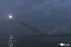 In this undated photo from the Korea Central News Agency, a submarine-launched missile is being fired off the coast of the East Sea. [YONHAP]