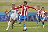 Riley Tanner of Panama, center, battles for the ball during a FIFA Women's World Cup qualifier in Hamilton, New Zealand on Feb. 23. [AP/YONHAP]