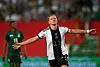 Germany forward Alexandra Popp celebrates scoring during a friendly against Zambia in Fuerth, Germany on July 7. [AFP/YONHAP]