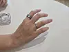 The Galaxy Ring on the index finger and an ordinary ring on the ring finger [KIM MYEONG-JI]