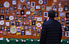 A person visits a memorial space for the Daegu subway fire, built at Jungangno Station in Daegu, on Thursday. Saturday marks the 20th year since the incident, in which an arsonist set fire to a train in Daegu on Feb. 18, 2003, causing 192 casualties and 151 injuries. [NEWS1]