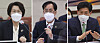 The main opposition People Power Party said Thursday it will oppose the appointments of three minister-nominees due to ethical problems. The party is protesting science minister-nominee Lim Hye-sook, left, oceans minister-nominee Park Jun-young, center, and land minister-nominee Noh Hyeong-ouk.  [YONHAP]