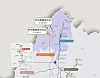 Map showing where the pet theme park and pet memorial will be constructed. The pink circle on the left is where the park will be, and the pink circle on the right is where the memorial will be. [SCREEN CAPTURE, SEOUL METROPOLITAN GOVERNMENT]
