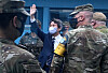 Minister of Unification Lee In-young, center, waves during a visit to the truce village of Panmunjom in the demilitarized zone in September. Tours to the area will resume in November, the ministry announced Monday. [YONHAP]
